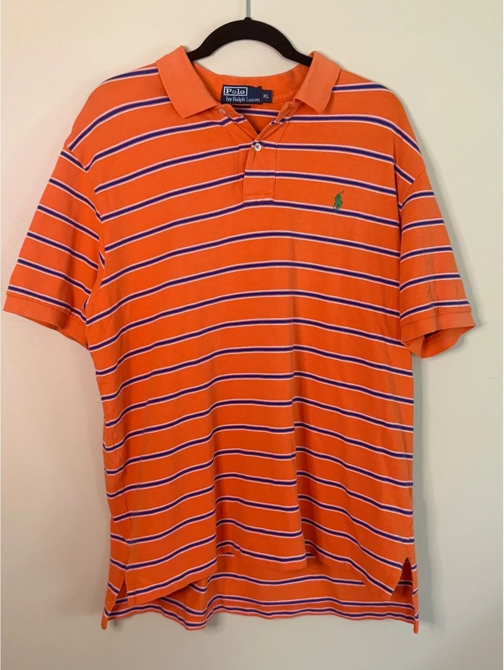 Polo Ralph Lauren Orange Striped Cotton Polo Shirt XL
